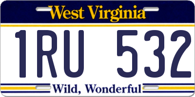 WV license plate 1RU532