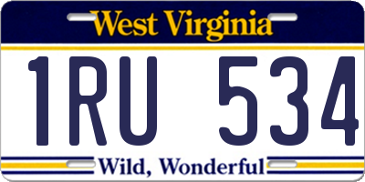 WV license plate 1RU534