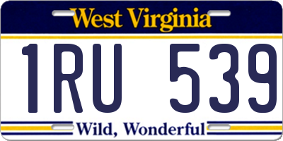 WV license plate 1RU539