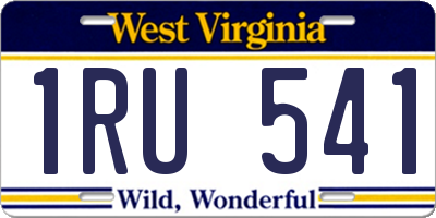 WV license plate 1RU541