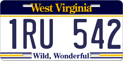 WV license plate 1RU542