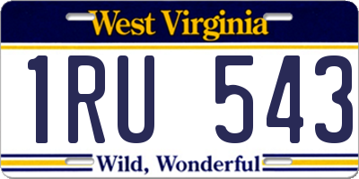 WV license plate 1RU543