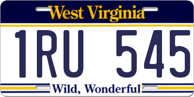 WV license plate 1RU545
