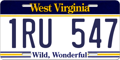 WV license plate 1RU547