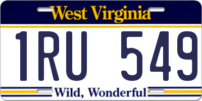 WV license plate 1RU549