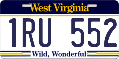 WV license plate 1RU552