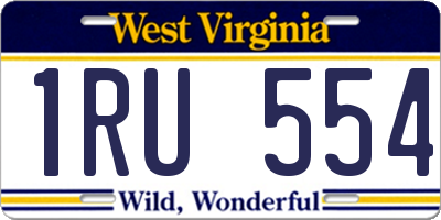 WV license plate 1RU554