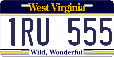 WV license plate 1RU555