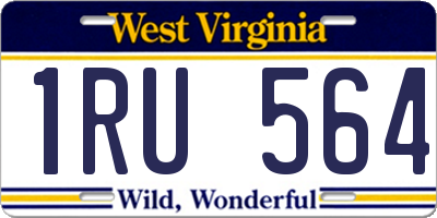 WV license plate 1RU564