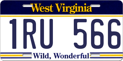 WV license plate 1RU566