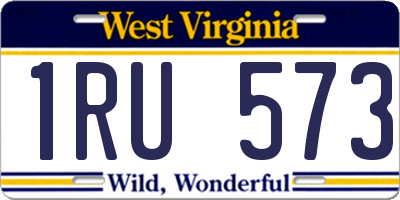 WV license plate 1RU573