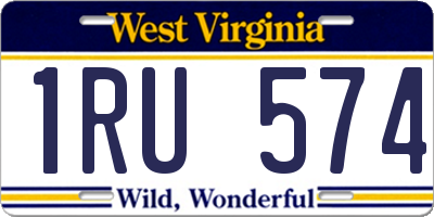 WV license plate 1RU574