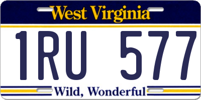 WV license plate 1RU577