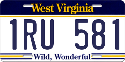 WV license plate 1RU581