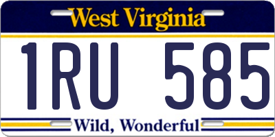 WV license plate 1RU585