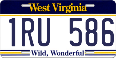 WV license plate 1RU586