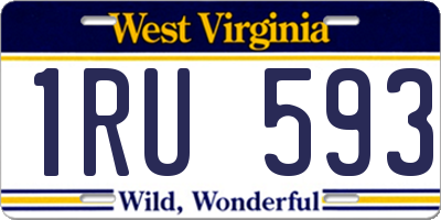 WV license plate 1RU593