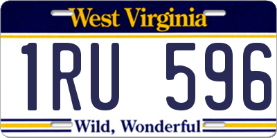 WV license plate 1RU596