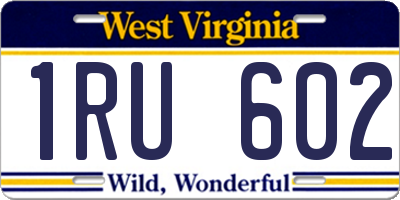 WV license plate 1RU602
