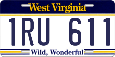WV license plate 1RU611
