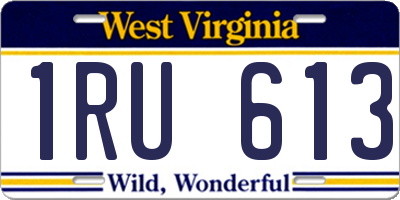 WV license plate 1RU613