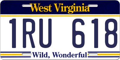 WV license plate 1RU618