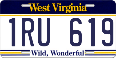 WV license plate 1RU619
