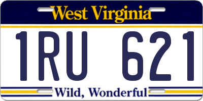 WV license plate 1RU621