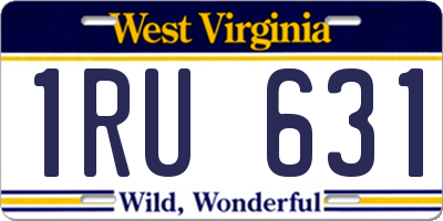 WV license plate 1RU631