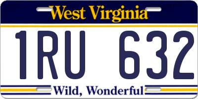 WV license plate 1RU632