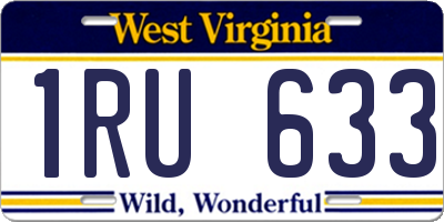 WV license plate 1RU633