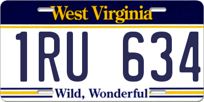 WV license plate 1RU634