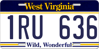 WV license plate 1RU636