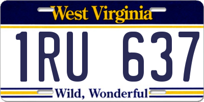 WV license plate 1RU637