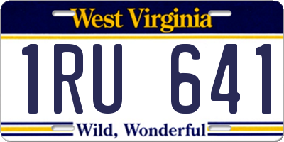 WV license plate 1RU641