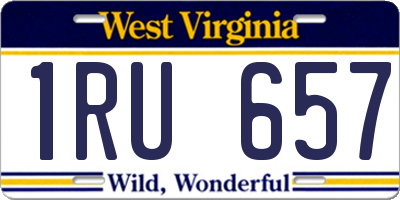 WV license plate 1RU657