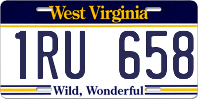 WV license plate 1RU658