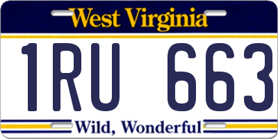 WV license plate 1RU663
