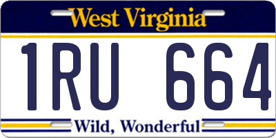WV license plate 1RU664