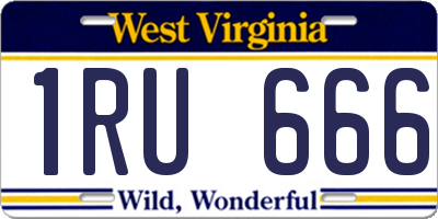 WV license plate 1RU666