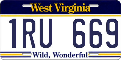 WV license plate 1RU669
