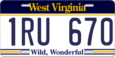 WV license plate 1RU670
