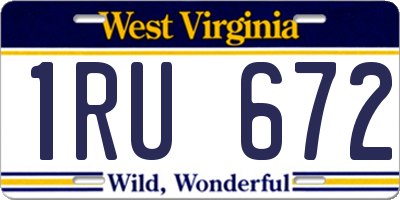 WV license plate 1RU672