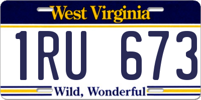 WV license plate 1RU673
