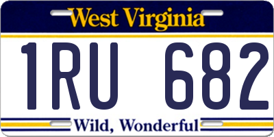 WV license plate 1RU682