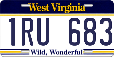 WV license plate 1RU683