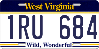 WV license plate 1RU684