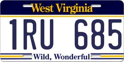 WV license plate 1RU685