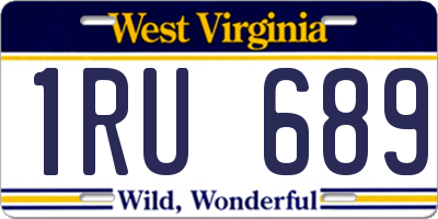 WV license plate 1RU689