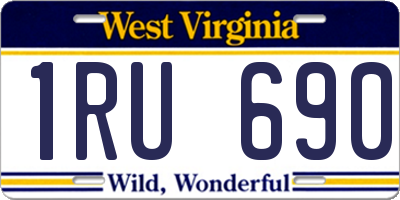 WV license plate 1RU690